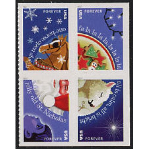 #5250a Christmas Carols, Block of Four