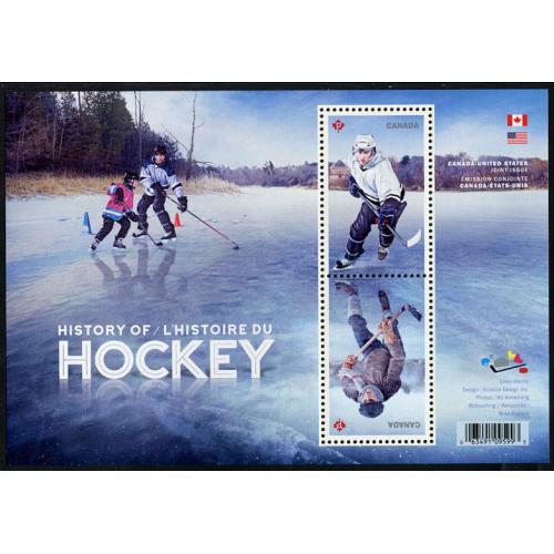 #5253ji Canada (#3036)  Joint Issue Hockey, Souvenir Sheet