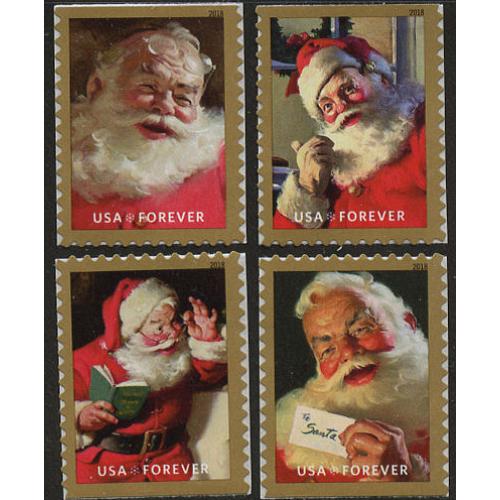 #5332-35 Sparkling Holidays (Coca-Cola Santas), Set of Four Singles