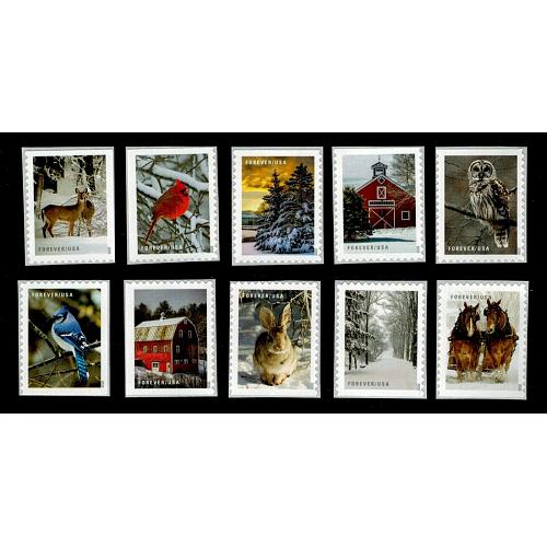 #5532-41 Winter Scenes, Ten Booklet Singles