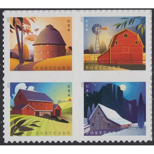 #5549a Barns, Block of Four