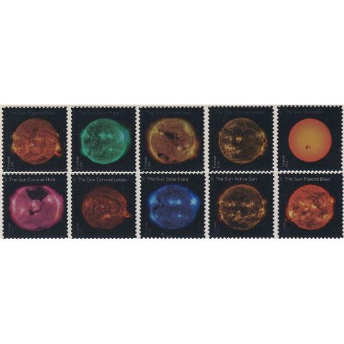 #5598-5607 Sun Science, Set of Ten Single Stamps