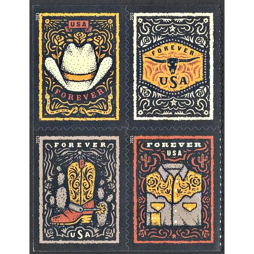#5618a Western Wear, Block of Four
