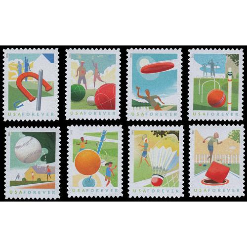 #5627-34 Backyard Games, Set of Eight Singles
