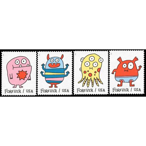 #5636-39 Message Monsters, Set of Four Singles