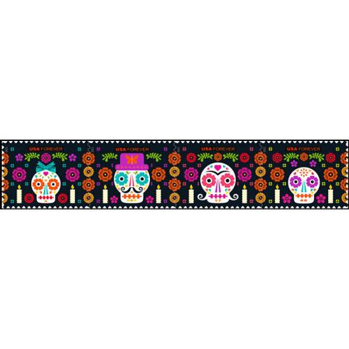 #5643a Forever Day of the Dead, Horizontal Strip of Four
