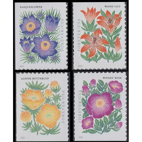#5676-79 Mountain Flora, Set of Four Singles from Booklet