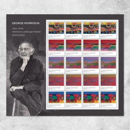 #5688-92 Paintings by George Morrison, Souvenir Sheet of 20