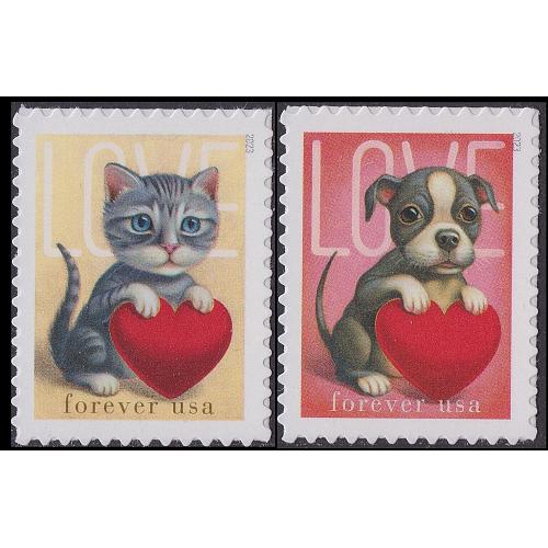#5745 & 5746 Cat and Dog Love, Set of Two Singles