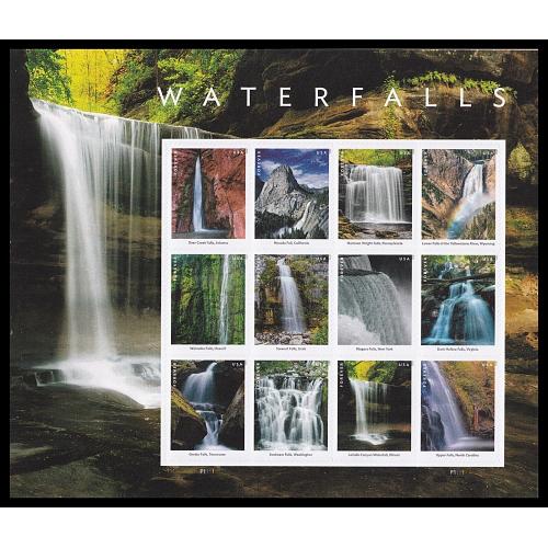 #5800 Waterfalls, Souvenir Sheet of 12 Stamps