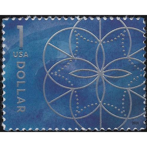 #5853 $1 Floral Geometry Stamp