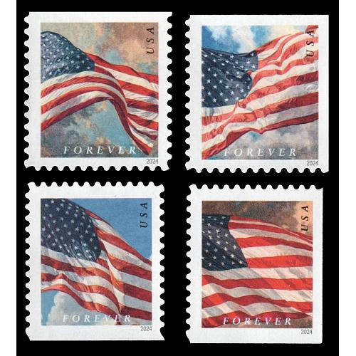 #5887-5890 Four Flags, (Time of Day), Set of Four Booklet Singles - APU