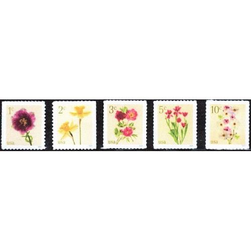 #5897-5901 Flowers, Complete Set of Five Sheet Stamps