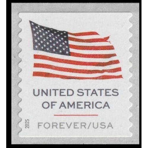#6018 Flag Coil Vertical Die Cut  10, Space Between Stamps (AP)