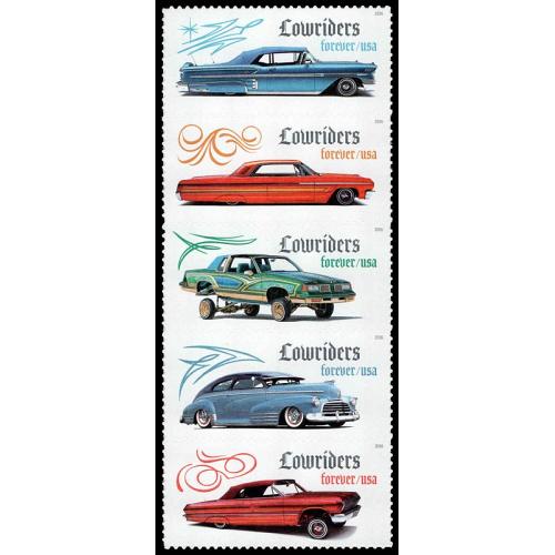 #6066b Lowriders, Vertical Strip of Five