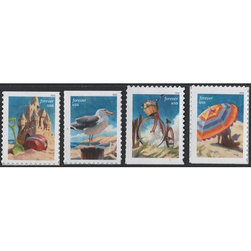 #6070-73 Day at the Beach, Set of Four Singles