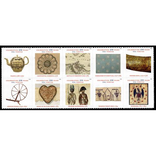 #6096a Treasures of the Revolutionary Era, Booklet Block of Ten