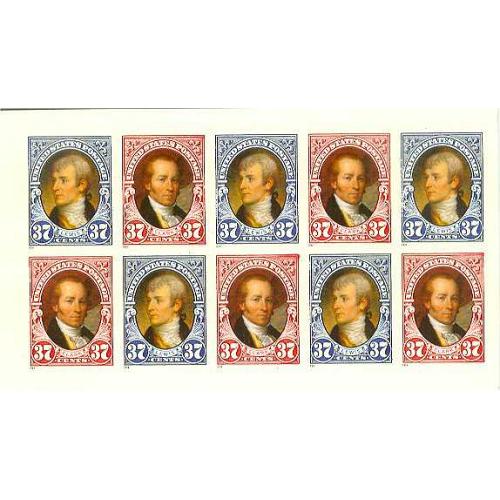 #3856b1 Lewis & Clark, Booklet pane of 10