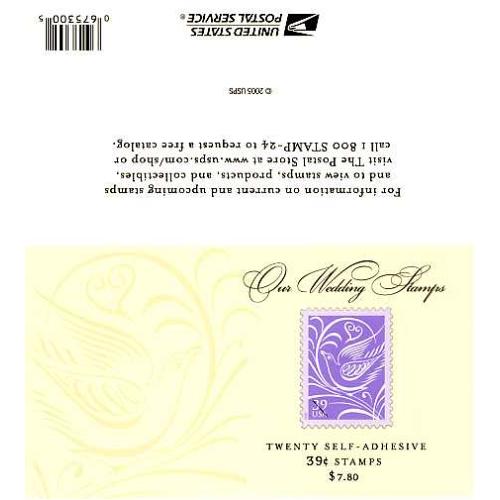 #3998a Our Wedding Stamp, Convertible Booklet 20
