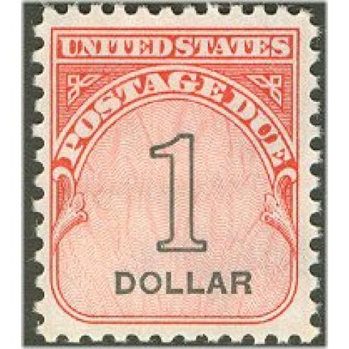 #J100 $1.00 Postage Due, Shiny Gum