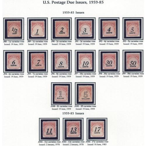 # J88-104 Postage Due, Complete Set of 17