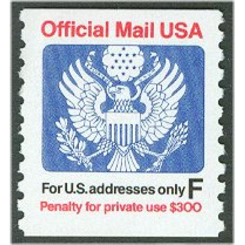 #O144 Official Mail, "F" Rate Coil (29¢)