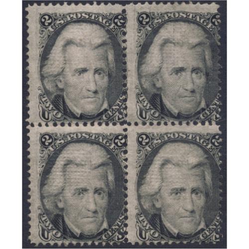 #93 2¢ Jackson Black, Block of four