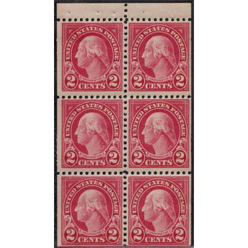 #554c Wasington, Booklet Pane of Six