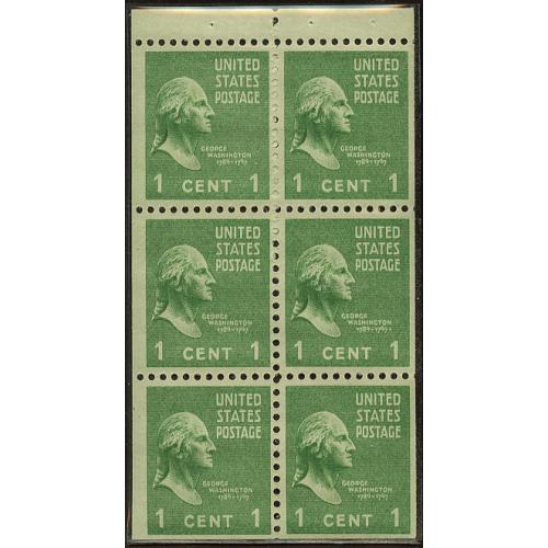 #804b Washington, 1¢ Booklet Pane of Six