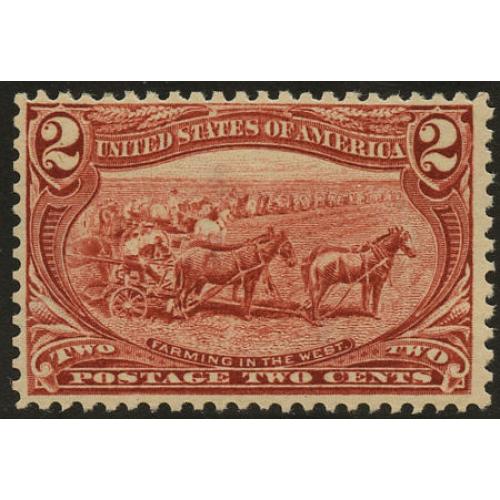 #286 2¢ Farming in the West, Copper Red, F-VF NH