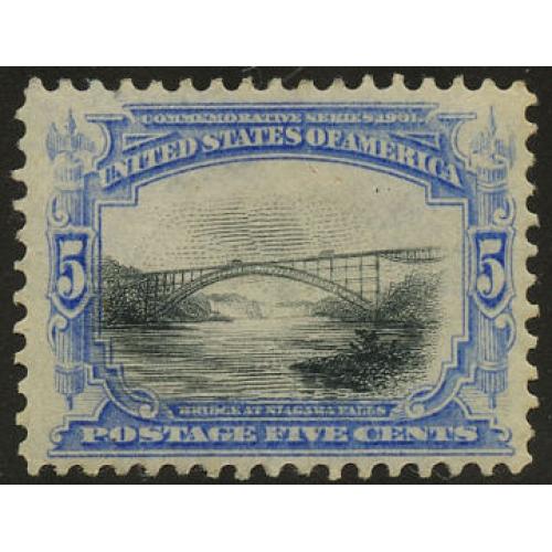 #297 5¢ Bridge at Niagra Falls, Ultramarine & Black, VF NH