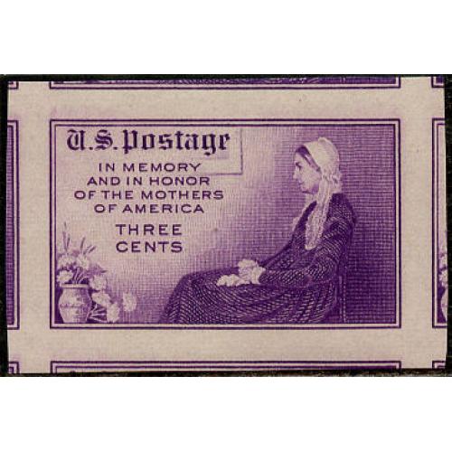 #754 Mothers Day, Deep Purple, Imperforate Special Printing (See Description)
