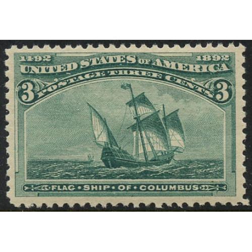 #232 3¢ Santa Maria, Green, VF NH