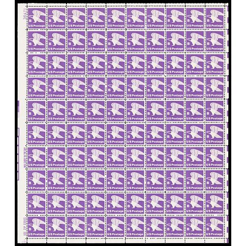 #1818 "B" and Eagle, Sheet of 100 Stamps
