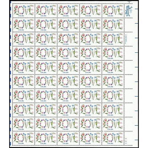 #1951 Love, Perforated 11, Sheet of 50