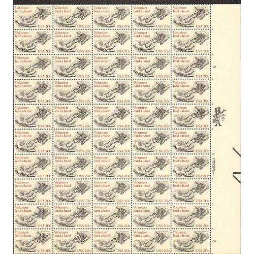 #2039 Volunteer, Sheet of 50 Stamps