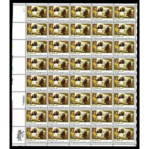 #2052 Treaty of Paris, (Bicentennial), Sheet of 40 Stamps