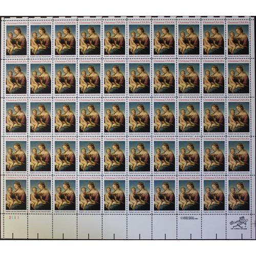 #2063 Christmas - Madonna, Sheet of 50 Stamps