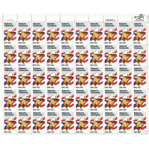#2097 Roberto Clemente, Sheet of 50 Stamps