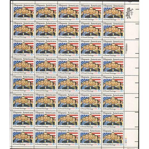 #2103 Hispanic Americans, Sheet of 40 Stamps
