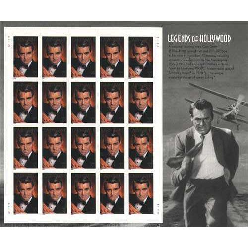 #3692 Cary Grant, Legends of Hollywood, Souvenir Sheet of 20