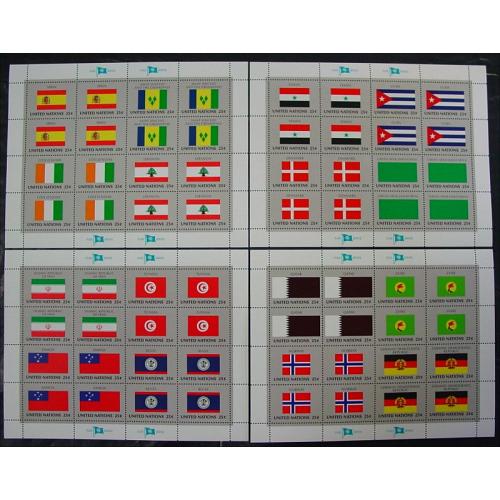 #528-543 Flag Issue, Four Sheets