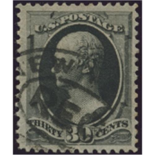 #190 30¢ Alexander Hamilton, Gray Black, VF-XF APS Certificate