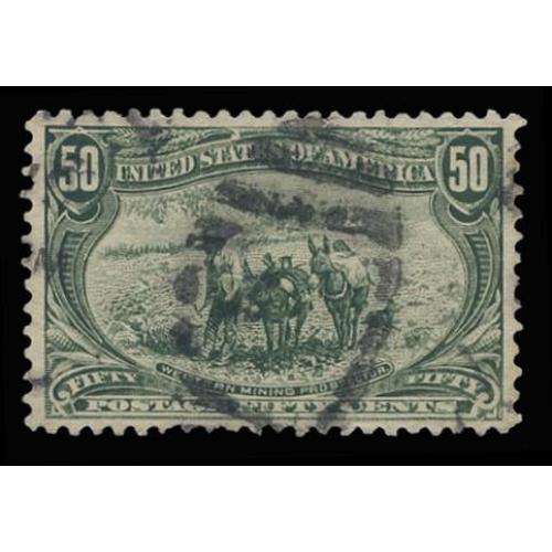 #291 50¢ Mining Prospector, Sage Green, Graded 80 VF PSE Certificate