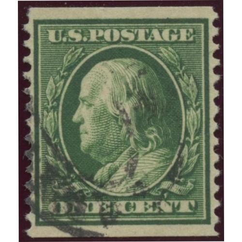 SOLD OUT #352 1¢ Franklin Green, Fine, APS Certificate