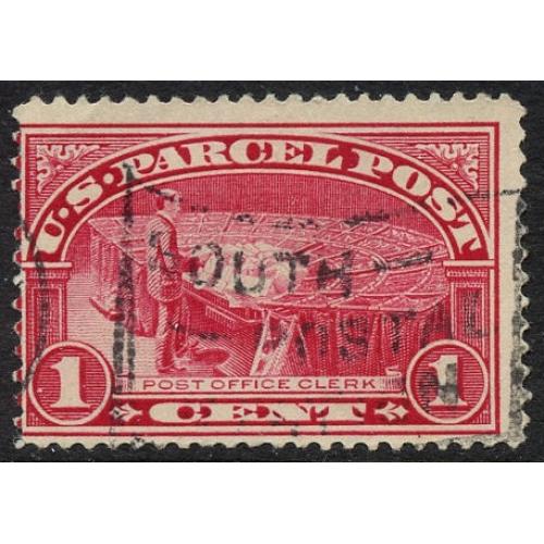 # Q1 1¢ Post Office Clerk, Carmine Rose
