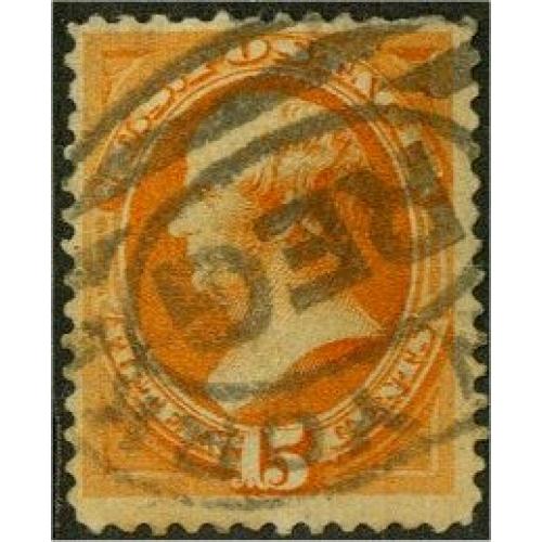 #163 15¢ Daniel Webster, Bright Orange