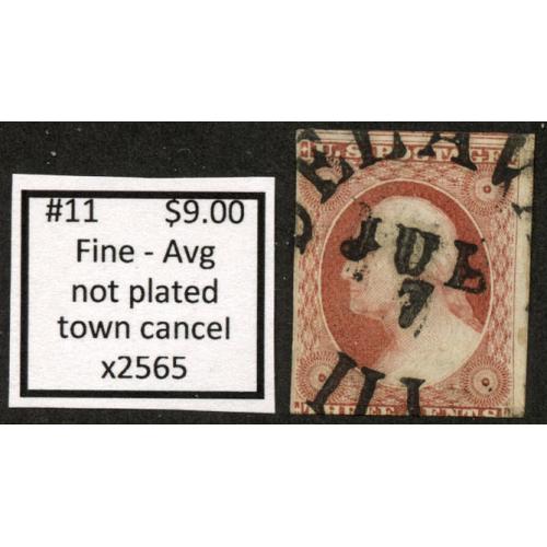 #11 3¢ Washington, Fine - Avg, Town Cancel