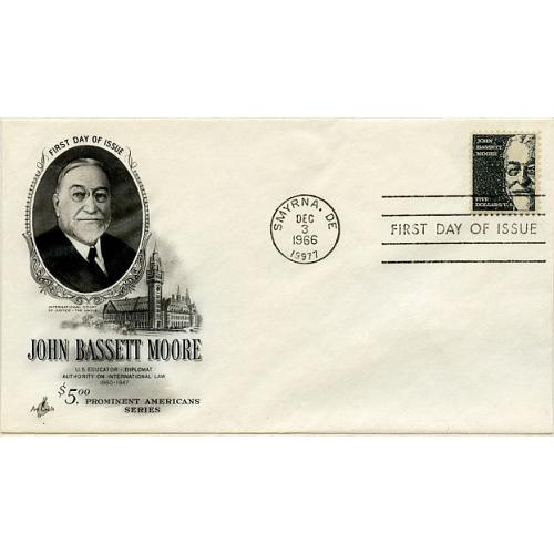 #1295 $5 John Bassett Moore Mellone #6, Artcraft Cachet