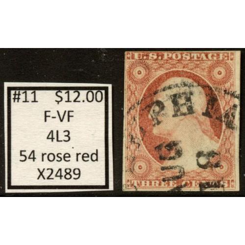 Plated Stamps, #10, 10A, 11, 11A
